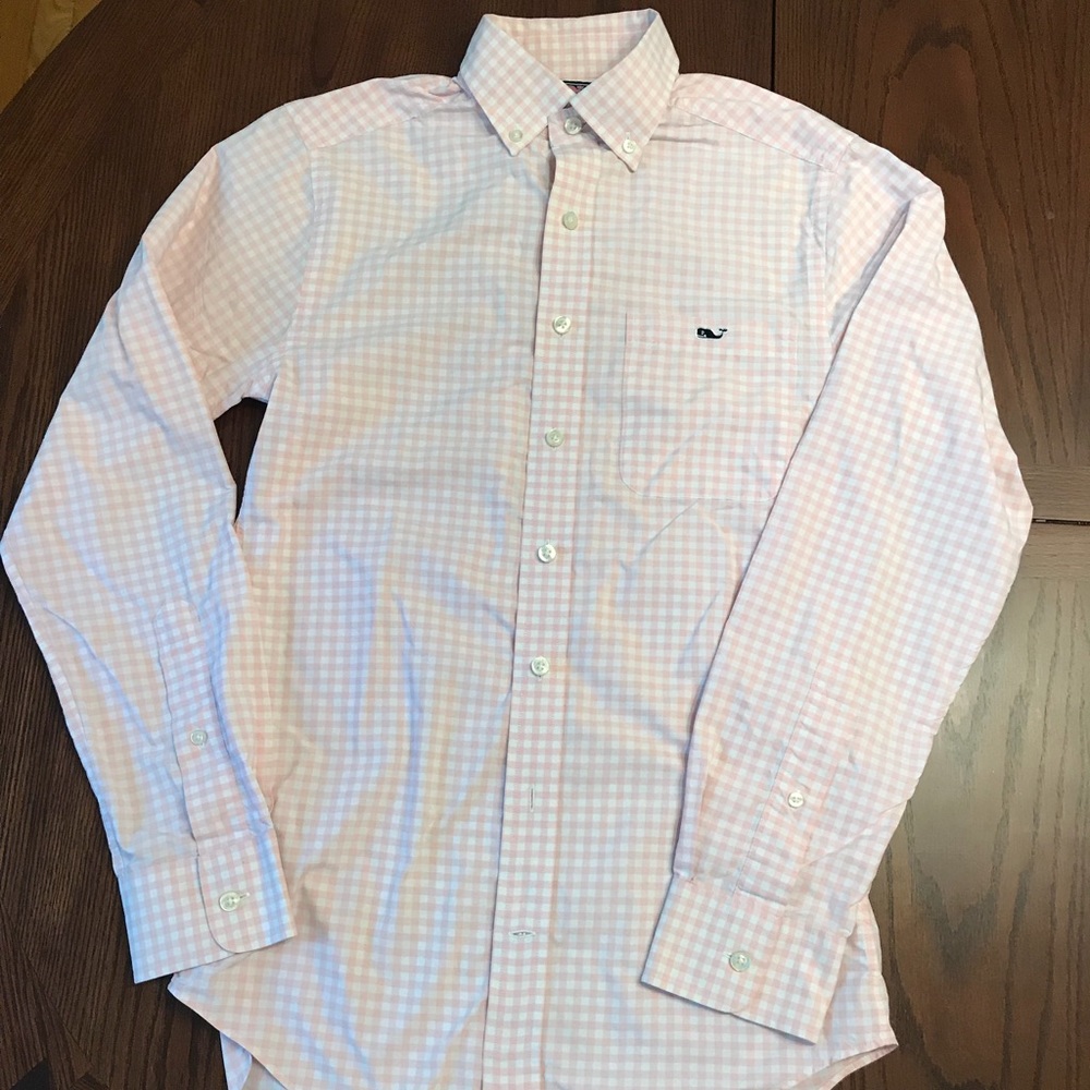 Vineyard Vines Slimfit Tucker pink gingham check